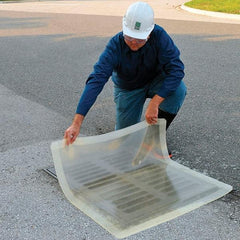 UltraTech - 58" Long x 3' Wide, Polyurethane/Mesh Drain Seal - Clear, Use for Spill Response - Americas Industrial Supply