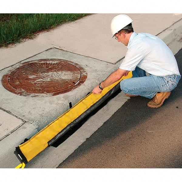 UltraTech - 12' Long x 2' Wide, Polypropylene Gutter Guard/Gutter Guard Plus - Yellow/Black, Use for Stormwater/Construction Compliance - Americas Industrial Supply