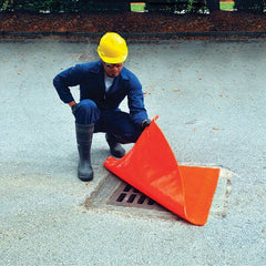 UltraTech - 3-1/2' Long x 35' Wide, Polyurethane/Mesh Drain Seal - Orange, Use for Spill Response - Americas Industrial Supply