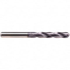 Emuge - 7.1mm 140° Solid Carbide Jobber Drill - TiAlN Finish, Right Hand Cut, Spiral Flute, Cylindrical Shank, 91mm OAL, Four Facet Point - Americas Industrial Supply