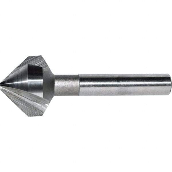 Keo - 3/8" Head Diam, 1/4" Shank Diam, 3 Flute 60° Cobalt Countersink - Bright Finish, 1-3/4" OAL, Single End, Straight Shank, Right Hand Cut - Americas Industrial Supply