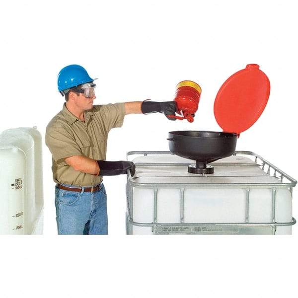 UltraTech - 11-1/2" High x 22" Diam, Polyethylene, Burp Free Funnel - 5 Gal Drum/Pail Capacity - Americas Industrial Supply