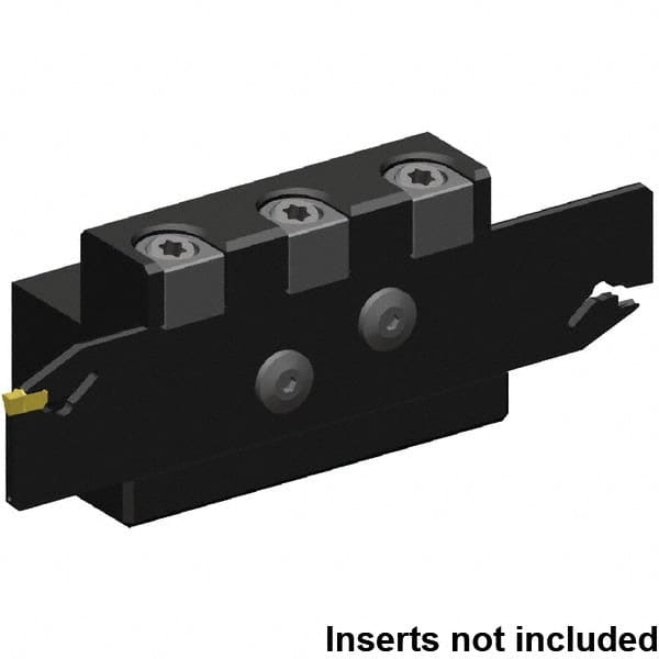 Kennametal - Tool Block Style EVTZN, 26mm Blade Height, 90mm OAL, 49mm OAH, Indexable Cutoff Blade Tool Block - 25mm Shank Height, 25mm Shank Width, Through Coolant, Series Beyond Evolution - Americas Industrial Supply