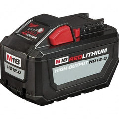 Milwaukee Tool - 18 Volt Lithium-Ion Power Tool Battery - 12 Ahr Capacity - Americas Industrial Supply