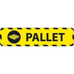 NMC - Pallet, Anti-Skid Pressure-Sensitive Vinyl Floor Sign - Rectangle, Black on Yellow, Adhesive Backed, For Restroom, Janitorial & Housekeeping - Americas Industrial Supply