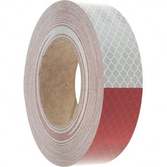 3M - 1-1/2" Wide, Red/White Reflective OSHA Conspicuity Tape - Stick-On - Americas Industrial Supply