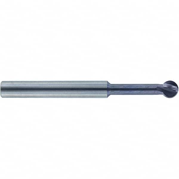 Accupro - 1/2" Diam, 0.427" LOC, 4 Flute Solid Carbide Ball End Mill - nACo Finish, Single End, 6" OAL, 1/2" Shank Diam, Undercutting - Americas Industrial Supply
