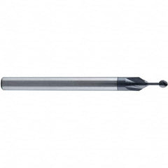 Accupro - 1/2" Diam, 0.466" LOC, 4 Flute Solid Carbide Ball End Mill - nACo Finish, Single End, 4" OAL, 1/2" Shank Diam, Undercutting - Americas Industrial Supply
