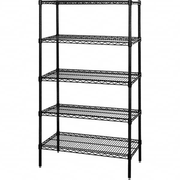 Quantum Storage - 5 Shelf Wire Shelving Add-On Unit - 24" Wide x 60" Deep x 63" High, - Americas Industrial Supply