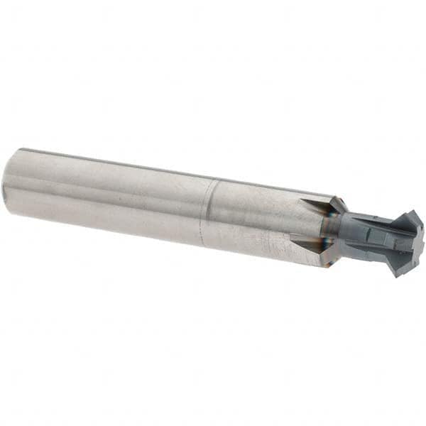 Accupro - 1/2° 1/2" Cut Diam, 0.187" Cut Width, 1/2" Shank, Solid Carbide Double-Angle Cutter - Americas Industrial Supply