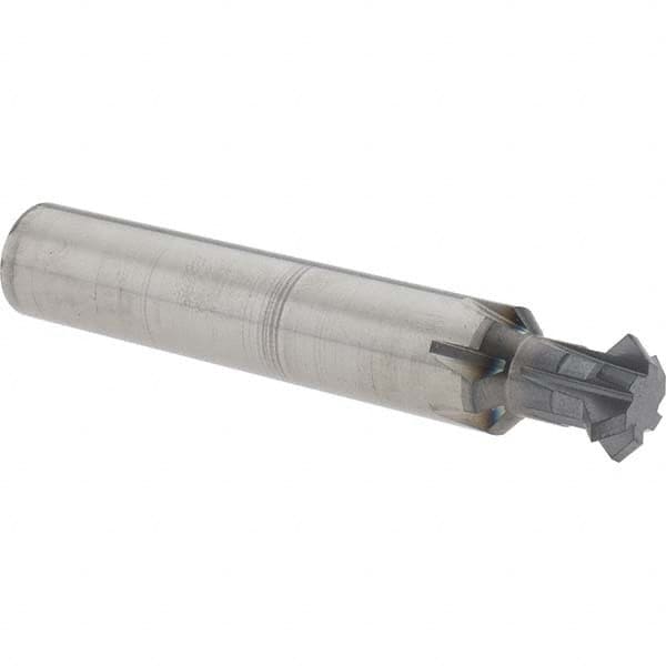 Accupro - 1/2° 1/2" Cut Diam, 0.187" Cut Width, 1/2" Shank, Solid Carbide Double-Angle Cutter - Americas Industrial Supply