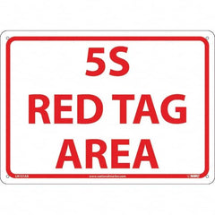 NMC - "5S Red Tag Area", 10" Long x 14" Wide, Aluminum Safety Sign - Rectangular, Use for Workplace/Safety - Americas Industrial Supply