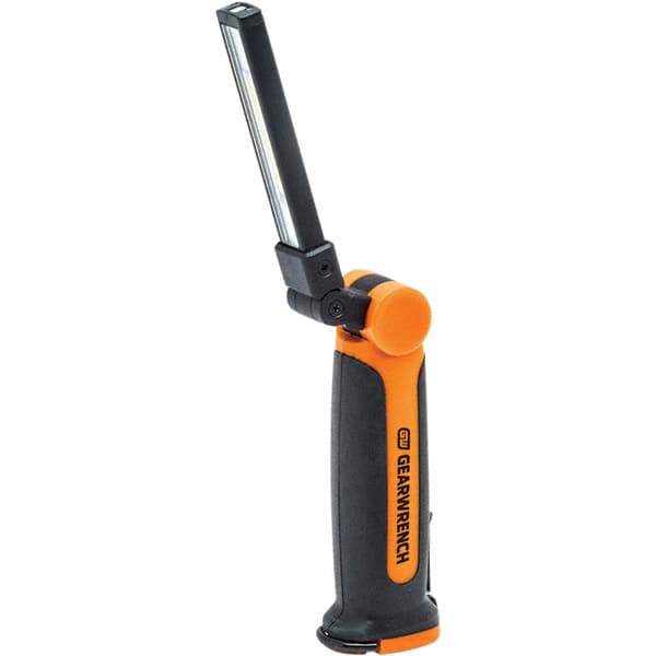 GearWrench - 3.7 Volts, 150 Lumens, Cordless Work Light - Black & Orange, 3 hr on High Setting, 6 hr on Low Setting Run Time - Americas Industrial Supply