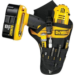 CLC - Drill/Impact Driver Holster with 9 Pockets - Ballistic Polyester, Black/Yellow - Americas Industrial Supply