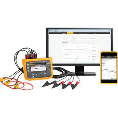 Fluke - 3 Phase, 1,000 VAC, 0.01 to 1,500 Amp Capability, 42.5 to 69 Hz Calibration, LCD Display Power Meter - 1 Current Accuracy, 0.1 Voltage Accuracy - Americas Industrial Supply