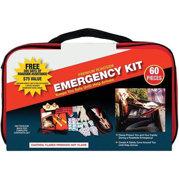 PRO-SAFE - Highway Safety Kits Type: Emergency Roadside Kit Number of Pieces: 60 - Americas Industrial Supply