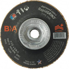 BULLARD - 50 Grit, 4-1/2" Wheel Diam, 1/8" Wheel Thickness, Type 29 Depressed Center Wheel - Coarse Grade, Ceramic, 13,300 Max RPM, Compatible with Angle Grinder - Americas Industrial Supply