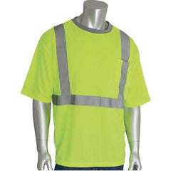 PIP - Size L Hi-Vis Yellow High Visibility Short Sleeve T-Shirt - Americas Industrial Supply