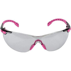 3M - Indoor/Outdoor Gray Lenses, Frameless Safety Glasses - Anti-Fog, Pink, Black Frame, Size Universal, Wrap Around - Americas Industrial Supply