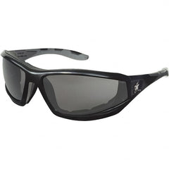 MCR Safety - Gray Lenses, Framed Safety Glasses - Anti-Fog, Scratch Resistant, Black Polycarbonate Frame, Size Universal, Wrap Around - Americas Industrial Supply