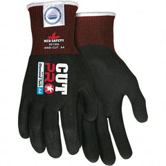 MCR Safety - Size L, ANSI Cut Lvl A4, Nitrile Coated Dyneema or Dyneema Alternative Cut Resistant Gloves - Palm & Fingers Coated, Dyneema Lining, Knit Wrist, Black, Paired - Americas Industrial Supply