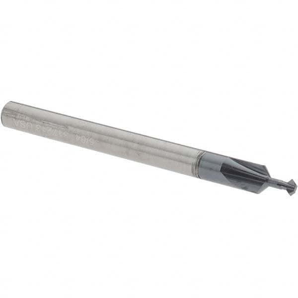 Accupro - 5/64° 5/64" Cut Diam, 0.039" Cut Width, 1/8" Shank, Solid Carbide Double-Angle Cutter - Americas Industrial Supply