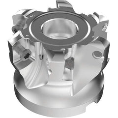 Seco - 6 Inserts, 37.8mm Cutter Diam, 1.8mm Max Depth of Cut, Indexable High-Feed Face Mill - 19.05mm Arbor Hole Diam, 0.185" Keyway Width, 1-1/2" High, R220.21-LP09 Toolholder, LPKT09 Inserts, Series High Feed - Americas Industrial Supply