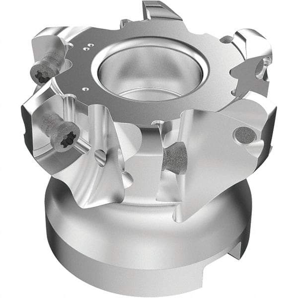 Seco - 6 Inserts, 37mm Cutter Diam, 1.8mm Max Depth of Cut, Indexable High-Feed Face Mill - 22mm Arbor Hole Diam, 0.4094" Keyway Width, 40mm High, R220.21-LP09 Toolholder, LPKT09 Inserts, Series High Feed - Americas Industrial Supply