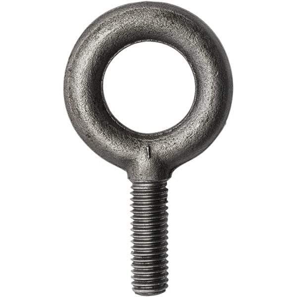 Campbell - 500 Lb Capacity, Forged Steel, 1/4-20 Thread, Fixed Lifting Eye Bolt - Fully Threaded, 1" Shank, 1" Thread Length, Shoulder - Americas Industrial Supply