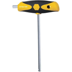 Wiha - 3/16" Hex, T-Handle Cushion Grip, Ball End Hex Key - 6-7/8" OAL, Dual Composite, Inch System of Measurement - Americas Industrial Supply