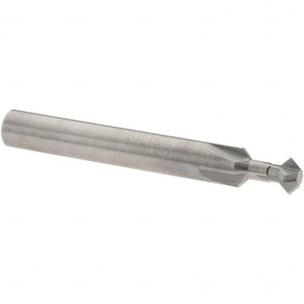 Accupro - 1/4° 1/4" Cut Diam, 1/8" Cut Width, 1/4" Shank, Solid Carbide Double-Angle Cutter - Americas Industrial Supply