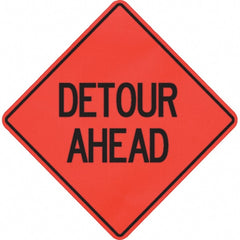 PRO-SAFE - "Detour Ahead," 48" Wide x 48" High Vinyl Traffic Control Sign - Americas Industrial Supply