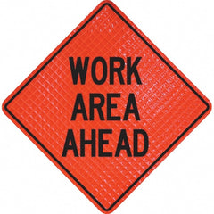 PRO-SAFE - "Work Area Ahead," 36" Wide x 36" High Vinyl Traffic Control Sign - Americas Industrial Supply