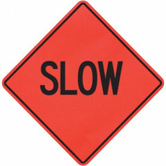 PRO-SAFE - "Slow," 36" Wide x 36" High Vinyl Traffic Control Sign - Americas Industrial Supply