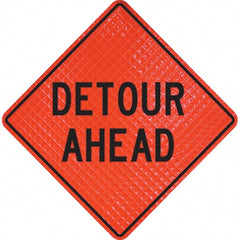 PRO-SAFE - "Detour Ahead," 36" Wide x 36" High Vinyl Traffic Control Sign - Americas Industrial Supply