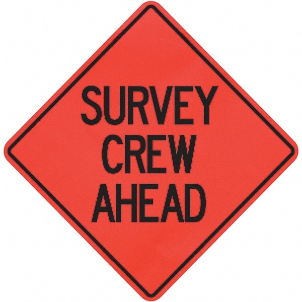 PRO-SAFE - "Survey Crew Ahead," 36" Wide x 36" High Vinyl Traffic Control Sign - Americas Industrial Supply