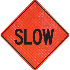 PRO-SAFE - "Slow," 48" Wide x 48" High Vinyl Traffic Control Sign - Americas Industrial Supply