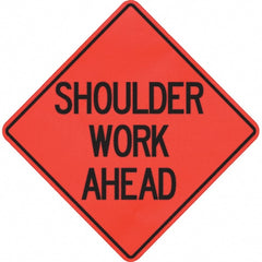 PRO-SAFE - "Shoulder Work Ahead," 48" Wide x 48" High Vinyl Traffic Control Sign - Americas Industrial Supply