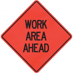 PRO-SAFE - "Work Area Ahead," 36" Wide x 36" High Vinyl Traffic Control Sign - Americas Industrial Supply