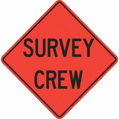 PRO-SAFE - "Survey Crew," 48" Wide x 48" High Vinyl Traffic Control Sign - Americas Industrial Supply