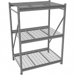Tennsco - 3 Shelf Starter Wire Deck Open Steel Shelving - 96" Wide x 120" High x 24" Deep, Medium Gray - Americas Industrial Supply