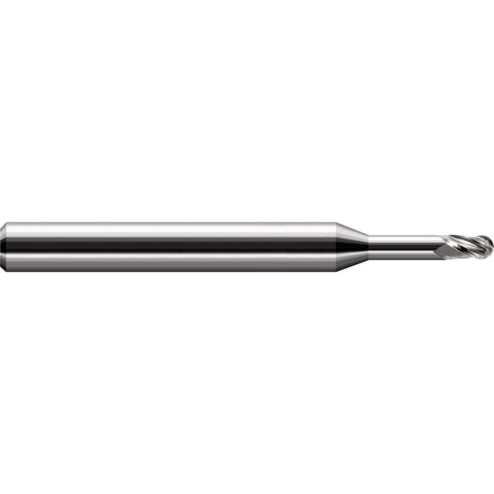 Harvey Tool - Ball End Mills; Mill Diameter (Decimal Inch): 0.0230 ; Number of Flutes: 3 ; Length of Cut (mm): 0.9000 ; Length of Cut (Decimal Inch): 0.0350 ; Material: Solid Carbide ; Overall Length (Inch): 2-1/2 - Exact Industrial Supply