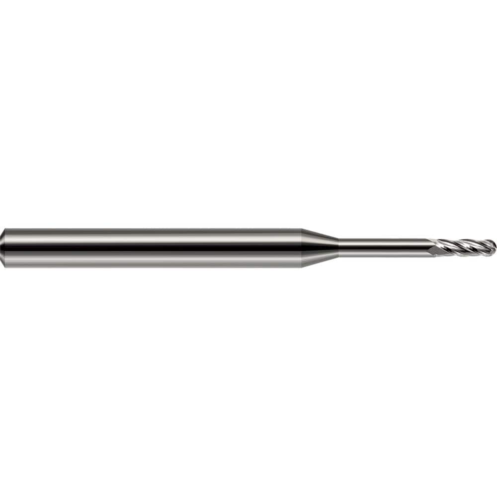 Harvey Tool - Ball End Mills; Mill Diameter (Decimal Inch): 0.0650 ; Number of Flutes: 4 ; Length of Cut (Decimal Inch): 0.1950 ; Material: Solid Carbide ; Overall Length (Inch): 1-1/2 ; Overall Length (Decimal Inch): 1.50000 - Exact Industrial Supply