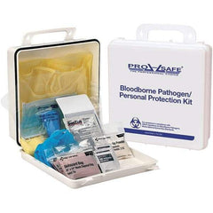 PRO-SAFE - Personal Protection Bloodborne Pathogen Kit - 2-3/4" Wide x 9-1/4" Deep x 9-1/4" High, Plastic Box - Americas Industrial Supply