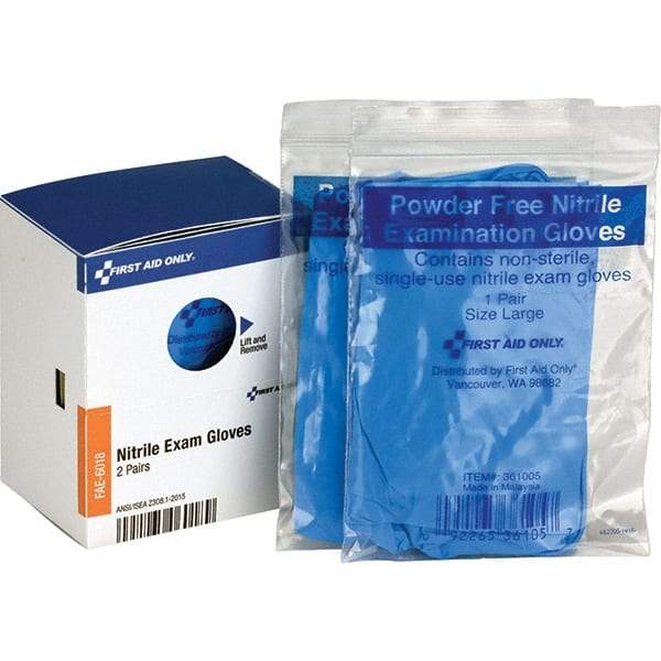 PRO-SAFE - Size L, 2 mil, Medical Grade, Powder Free Nitrile Disposable Gloves - Blue, Smooth, Ambidextrous - Americas Industrial Supply