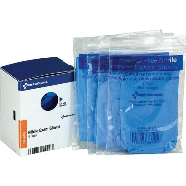PRO-SAFE - Size L, 2 mil, Medical Grade, Powder Free Nitrile Disposable Gloves - Blue, Smooth, Ambidextrous - Americas Industrial Supply