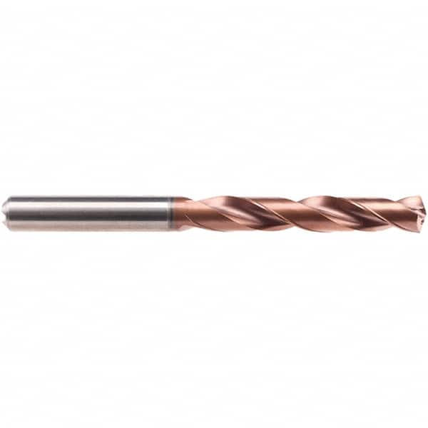 Emuge - 10.8mm 140° Solid Carbide Jobber Drill - AlCrN Finish, Right Hand Cut, Spiral Flute, Cylindrical Shank, 118mm OAL, Four Facet Point - Americas Industrial Supply