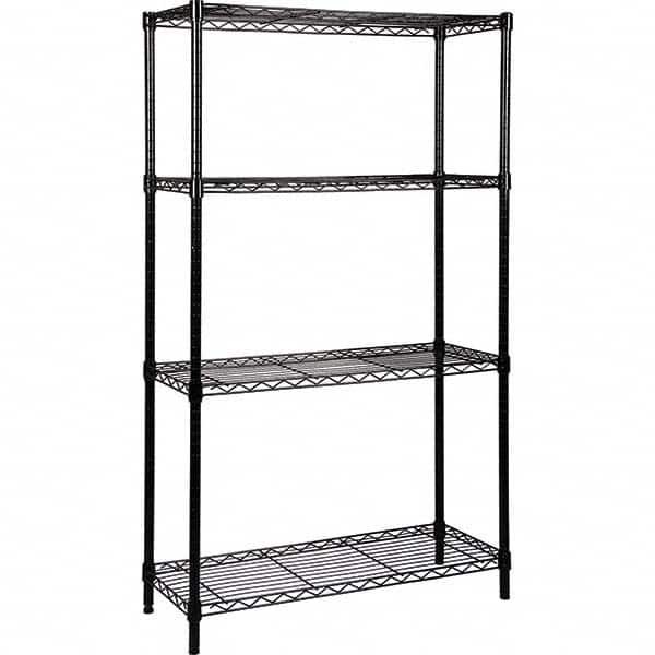 Quantum Storage - 4 Shelf Wire Shelving - Starter Unit - 24" Wide x 60" Deep x 74" High, - Americas Industrial Supply