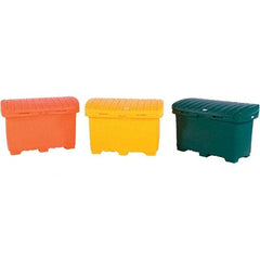 UltraTech - 15 Cu Ft, 350 Lb Load Capacity Safety Orange Polyethylene Tote Container - 48" Long x 31" Wide x 41.8" High, Lid Included - Americas Industrial Supply