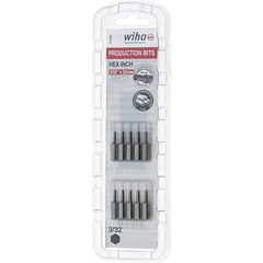 Wiha - 0.093" Hex Screwdriver Bit - 1/4" Drive, 1" OAL - Americas Industrial Supply